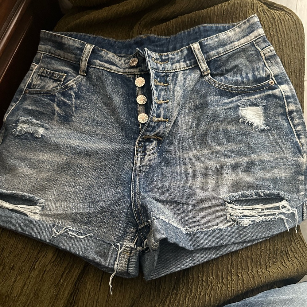 Denim Distressed Women Shorts